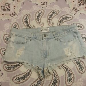 Wild fox light wash shorties
